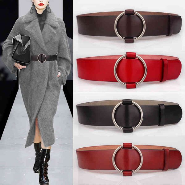 

belts first layer cowhide sweater wide belt women's skirt korean fashion decoration down jacket waist cover 40bl, Black;brown