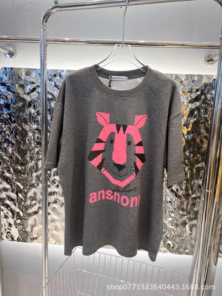 

women's t-shirt designer chaopai 22ss spring and summer new pink cartoon tiger front back printed short sleeved t-shirt loose version f, White
