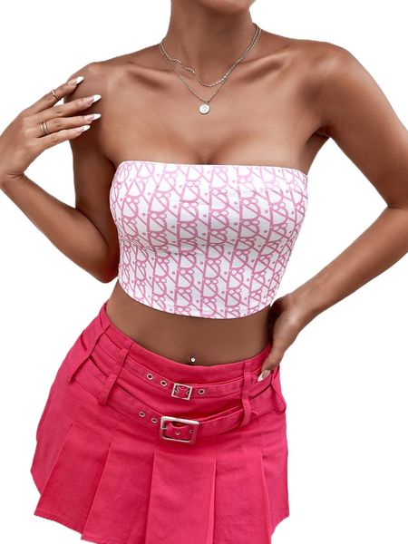 

allover print tube t7si#, White