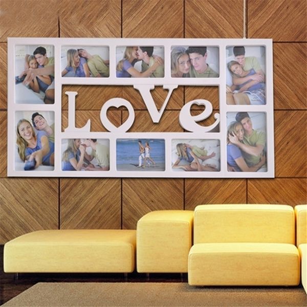 Kunststoff-Po-Rahmen, 10 Fächer, Bild mit Großbuchstaben der Liebe für Wanddekoration, 74 x 38 cm, Y200407