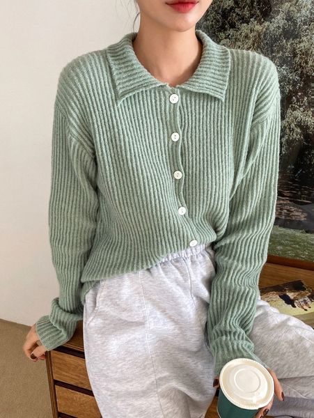 

dazy ribbed knit drop shoulder cardigan s83v#, White;black