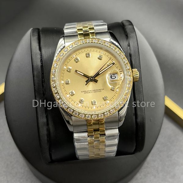 

watch watchsc - 41mm 36mm automatic mechanical mens watches bezel stainless steel women diamond 31mm 28mm lady watch waterproof luminous des, Slivery;brown