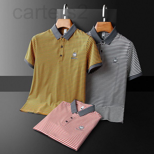 

men's t-shirts designer 2022 new summer men's half sleeve rest fashion polo shirt lapel slim fit stripe embroidered youth short t-, White;black