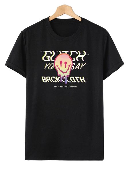 

men cartoon and slogan graphic tee f36v#, White;black