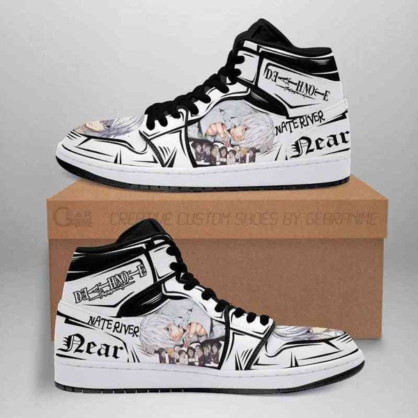 

nate river near sneakers custom death note anime shoes fan, Black