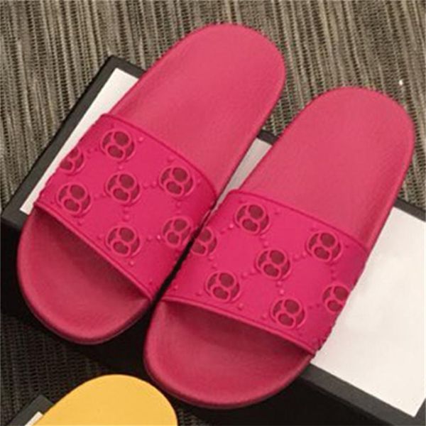 

men rubber slide sandals designer slides flip flops causal non-slip slides summer huaraches flip flops slippers with box size 36-4284d, Black