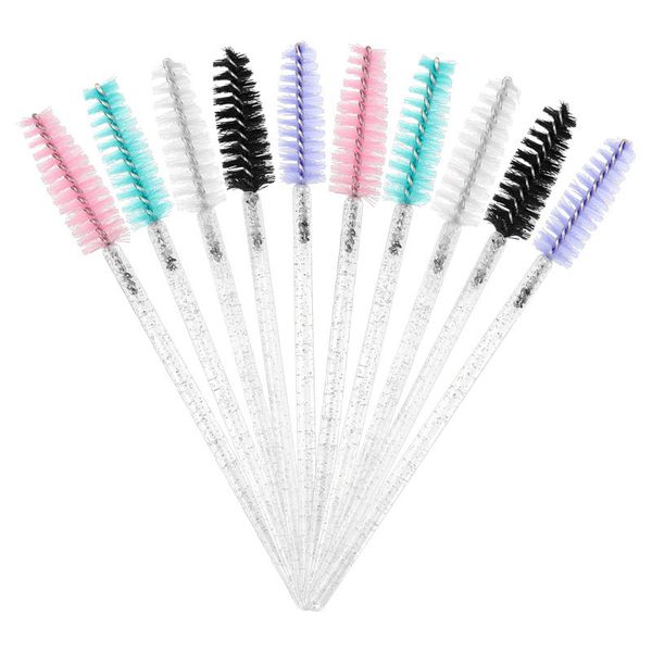 

200 500 pcs disposable crystal eyelash brush comb extension mascara wands makeup brushes professional women beauty tool 220722, Silver