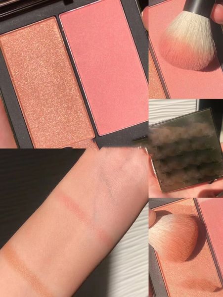 

brand uninhibited blush duo 2 colors eye shadow platette shimmer glitter high quality