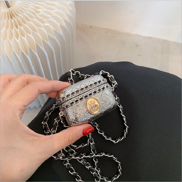 

women's crossbody bag chic fashion cute mini earphone bag female new design weave chain solid small handbag