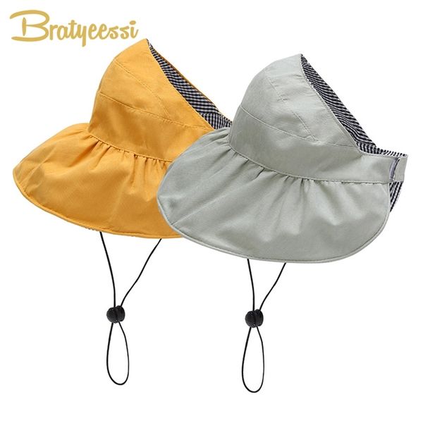 

bayi musim panas untuk anak perempuan pelindung pantai dua sisi matahari anakanak pinggiran lebar 220611, Yellow