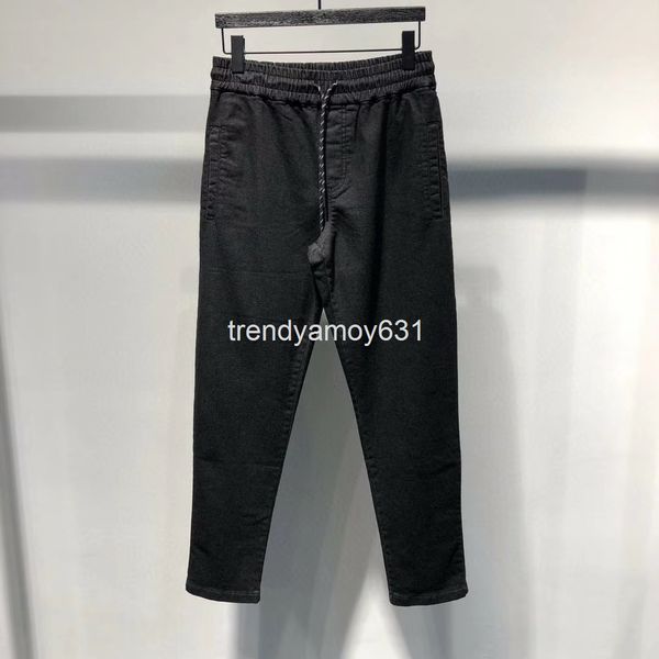 

men's pants men's lanyard casual pants guest jeans technology, Black