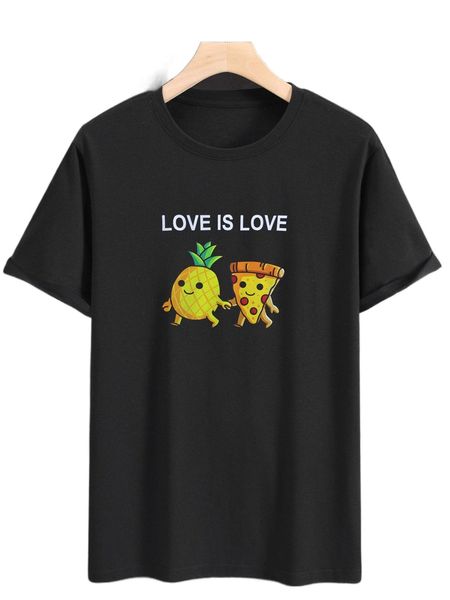 

men cartoon and slogan graphic tee u2hc#, White;black