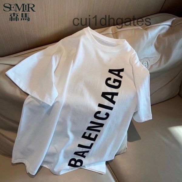 

2022 designer bb t shirt and shirts semir paris cotton large print t-shirt couple student fashion br men's, White;black