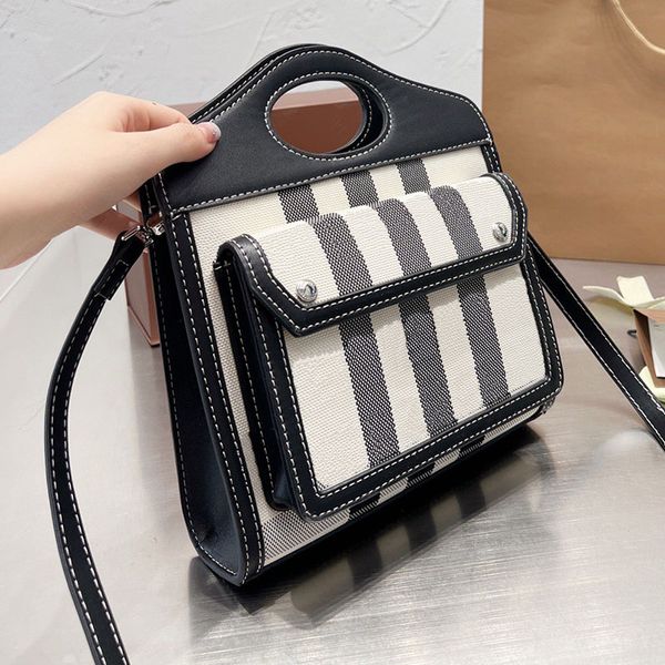 

plaid totes canvas with leather pocket bag handbag lady shoulder crossbody bags grid women purse fashion letters removable and adjustable st