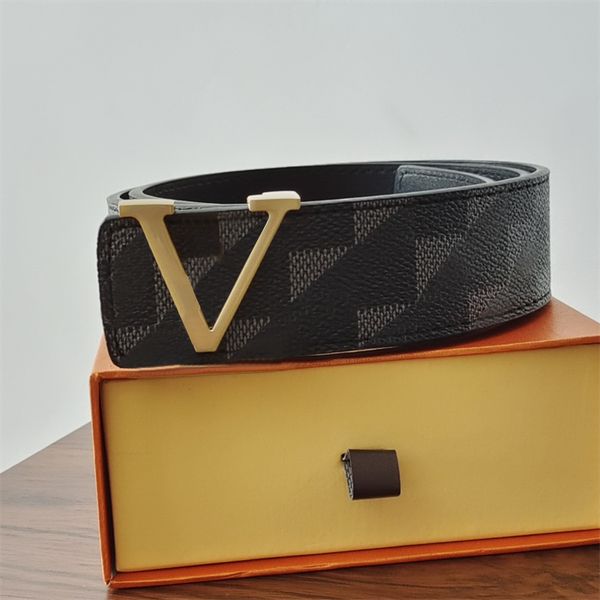 

with box 2022 belts fashion stripe pattern jeans gold buckle men designer european style real leather women l black belt cintura 100-125cm 9, Black;brown