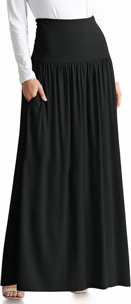 

and plus size maxi skirts for women long length skirts with pockets beach swimcoverup,night out,casual office,party r85b#, White;black