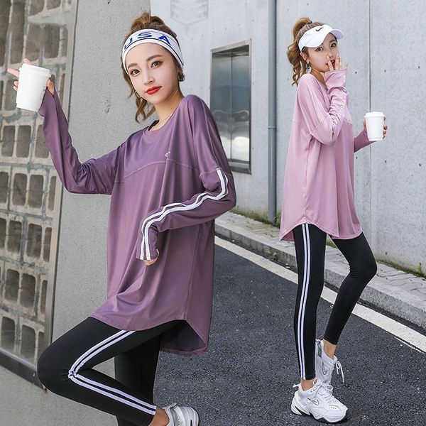 

fitness suit women loose breathable running t-shirt training leggings student quick-drying sportswear tracksuit 2 piece set, White;black