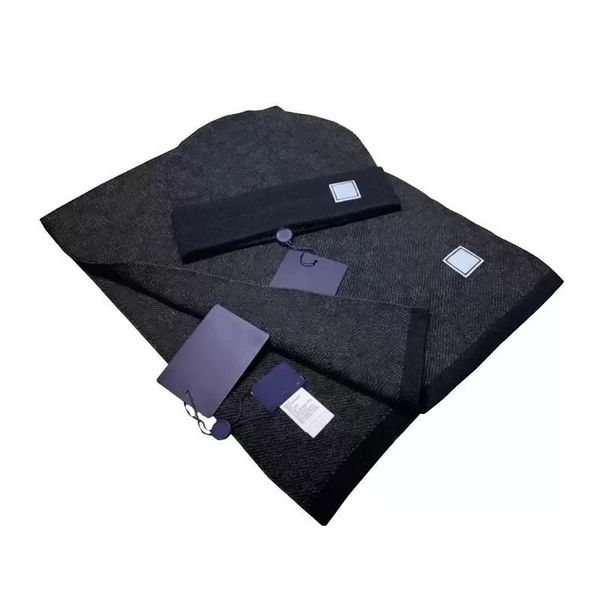 

2022 designer scarf hat sets wholesale womens fashion beanie mens hip-hop cotton scarfs suit, Blue;gray