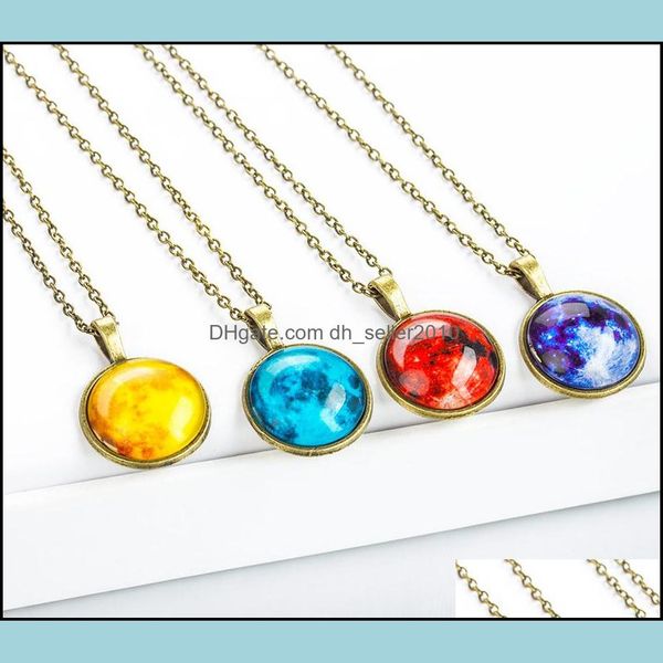 

pendant necklaces glass necklace luminous star series planet darkness crystal drop delivery 2021 jewelry pendants dhseller2010 dhw6v, Silver