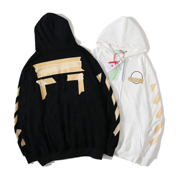 

classic mens luxury offs sweatshirts fashion brand hoodie designers letter pullover back oil paint arrow x men women t shirt hoodies jacket, Black