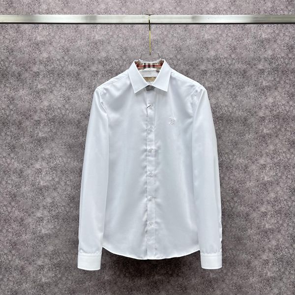 

men's casual shirts designer chaopai 2022 spring and autumn new cuff plaid tb embroidery shirt business casual non iron shirt men zu6n, White;black