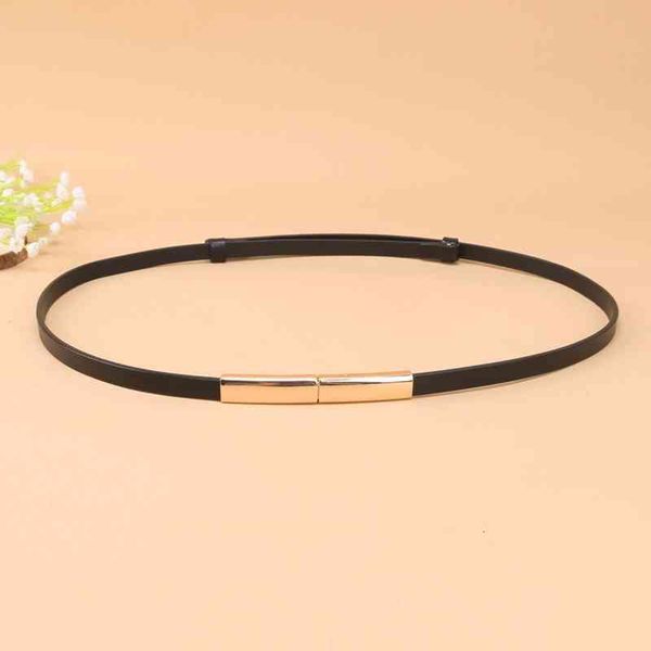 

belts simple and versatile women's thin belt leather fashion korean style decorative with waist chain 0nmt, Black;brown