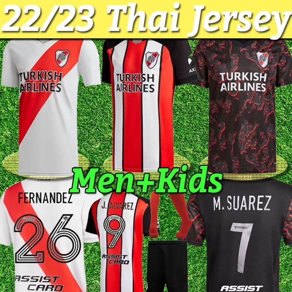 

21 22 river plate soccer jerseys 2021 2022 fans player version m.suarez j.alvarez de la cruz montiel borre pratto men kids kit socks full se, Black;yellow