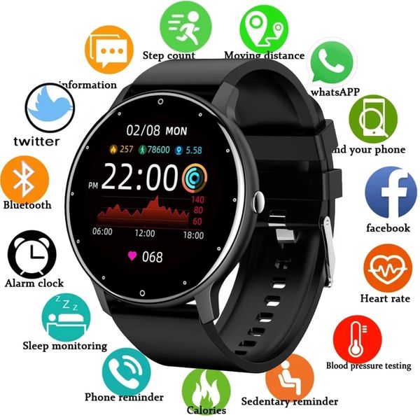 

2022 New Smart Watch Men And Women Sports watch Blood pressure Sleep Monitoring Fitness tracker Waterproof Watches for IOS Android