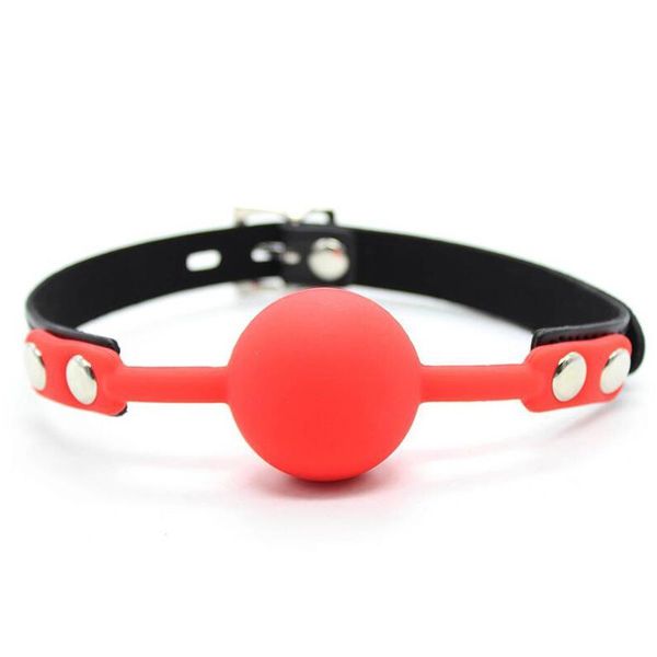 Giochi per adulti Restrizioni Solid Silicone Red Mouth Ball Gag Con lucchetto Prodotti sexy Giocattoli per coppie Giochi di ruolo erotici fetish