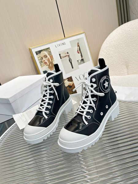 

2022 new designer women's short boots martin boots double lines five star leather boots box 35-40 us4-9 new show shoes, Black