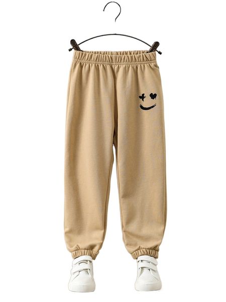 

toddler girls expression print sweatpants d6kv#, Black;white