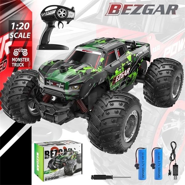 BEZGAR TM201 Telecomando Auto, 2.4GHz rc Auto All-Terrain 15Km/h 1:20 Fuoristrada Giocattolo Regalo di Compleanno per Bambini 220429