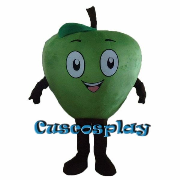 Mascot boneca traje verde vermelho maçã mascote traje personagem personagem traje adultos fantasia vestido loja supermarket publicidade roupa