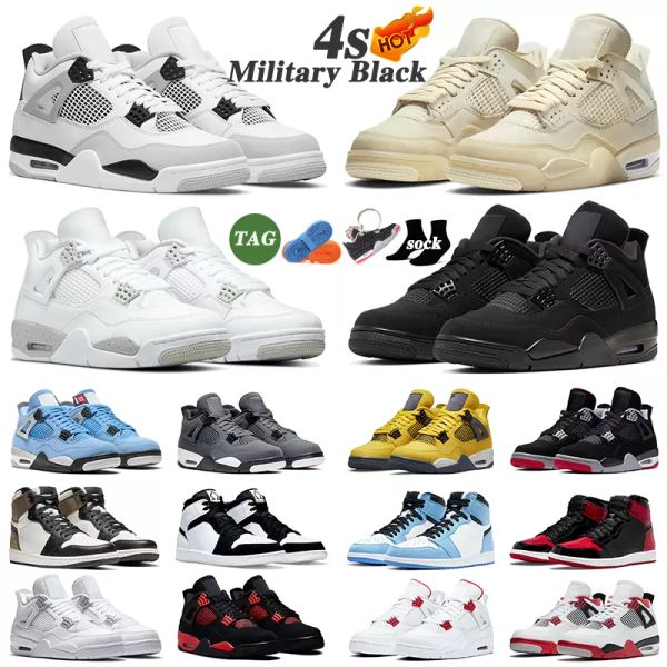 

2022 men women basketball shoes 4 4s red thunder sail black cat white oreo pure money infrared zen master metallic purple cool grey cactus j