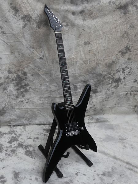 

ms electric guitar black diamond mother of pearl inlay 24 frets