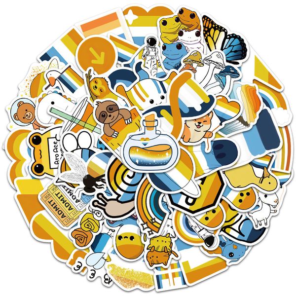 

50pcs graffiti skateboard stickers aroace pride for car baby scrapbooking pencil case diary phone lapplanner decoration book album kids toys