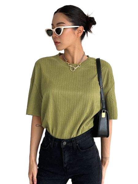 

dazy solid drop shoulder blouse 97vw#, White