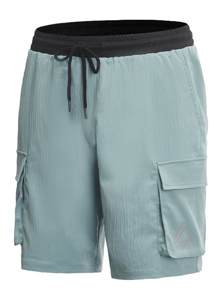 

men drawstring waist pocket side shorts v8ou#, White;black