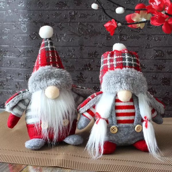 2022 Nuovo Gnome Di Natale In Piedi Bambole Senza Volto Decorazioni Per La Casa Ornamento di Natale Capodanno FY5345