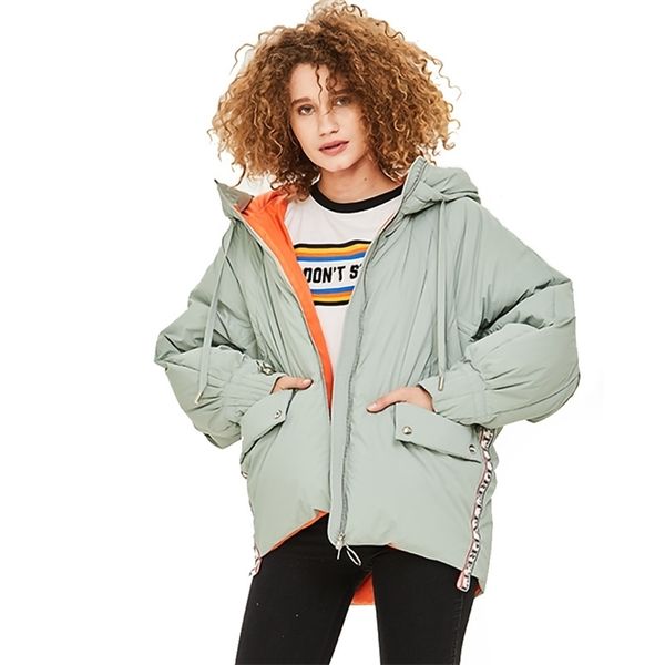 

winter women coat white duck down jacket outwear with hood warm female clothes women's lightweight parka warm short jactets 201126, Black