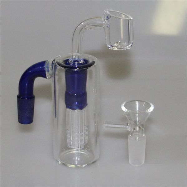 14mm Kül Catcher 90 Derece Hookahs Kafa Perkolator Cam Ashcatcher 14 Cam Su İçin 18mm Eklem Bong Dab Teçhizat