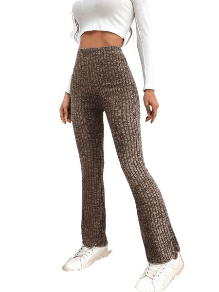 

high waist flare leg pants a6up#, Black;white