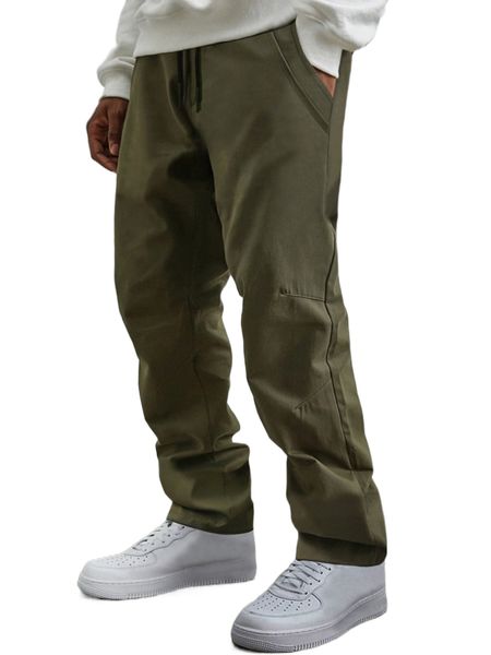 

men drawstring waist pants l3oo#, Black
