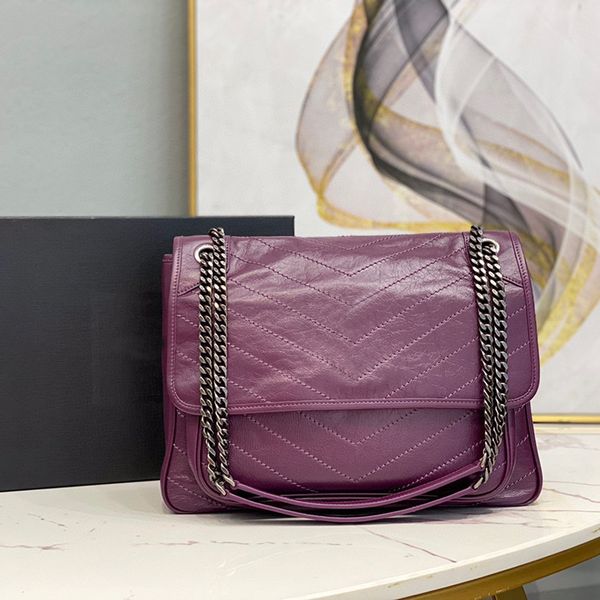 

niki purple fashion luxury designer crossbody bags shoulde leather bag handbags message cowhide envelope woman thread lady restoring ancient