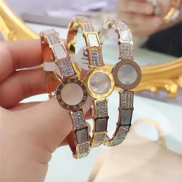 

luxury gold plated stainless steel bangle ins style women gift engagement bracelet, Black