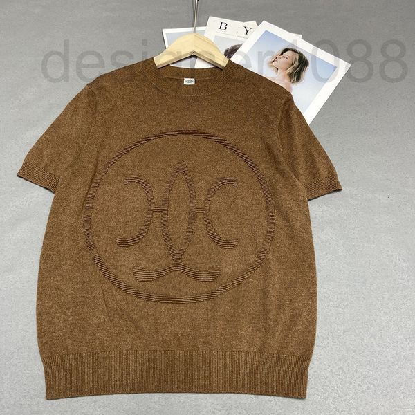 

women's sweaters designer h family knitted round neck thin women's short sleeve summer new t-shirt loose fashion casual 2022 produ, White;black