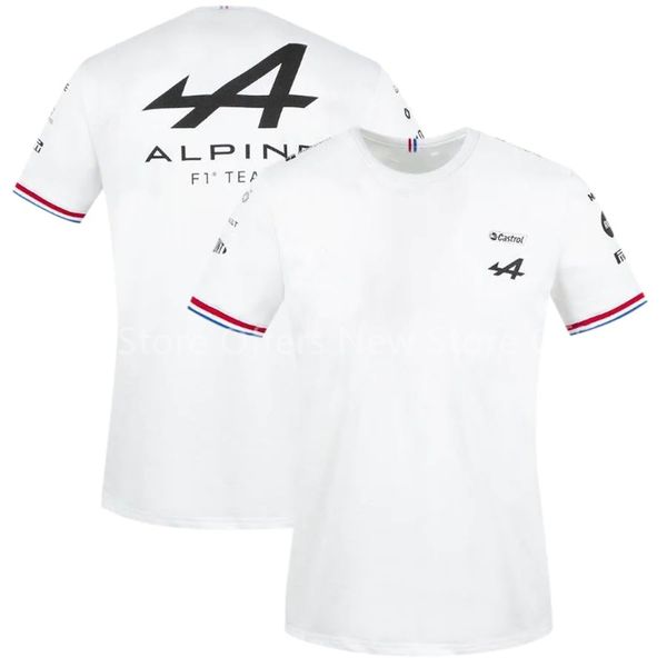 

2022 f1 team racing formula men's short sleeve t shirt car fans blue black breathable jersey clothes new alpine spain motorsport alonso, White;black