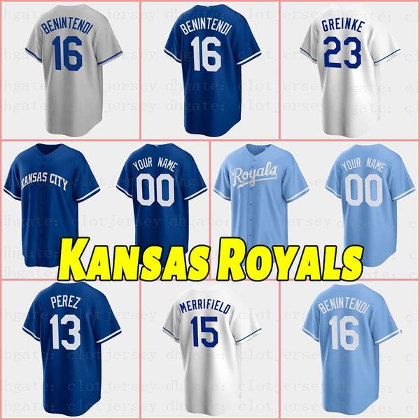 

16 andrew benintendi baseball jerseys 15 whit merrifield kansas bobby witt jr. city salvador perez jersey hunter dozier nicky lopez adalbert, Blue;black