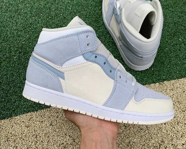 

designer shoes jumpman 1 mid se basketball 1s summt white celestine blue men women trainers sneakers sports