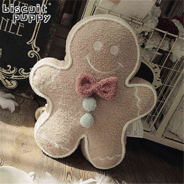 Kawaii Gingerbread Man Surle Dolur Yumuşak Noel Zencefil Bebek Oyuncak Film Anime Figür Oyuncaklar Çocuklar İçin Noel Hediyesi J220704